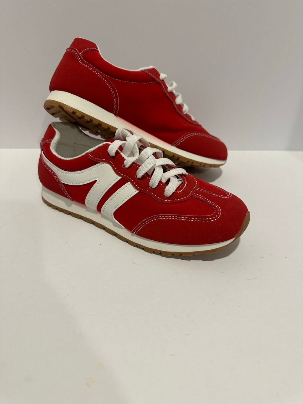 Girls Red Fashion Sneakers size 36- fit like a size 4 NWOT